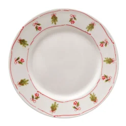 Teller Mistelzweige Ornamente weiß