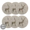 Untersetzer Hirsch 6er Set beige