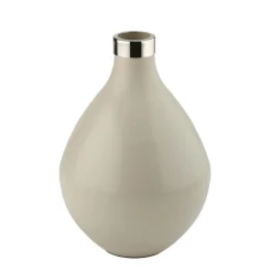 Vase Metall bauchig sandstone 27 cm