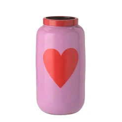 Vase Metall Pink Herz 12 cm