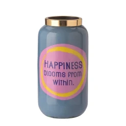 Vase Metall Rauchblau Happiness 12 cm