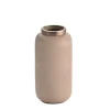 Vase Metall strukturiert sandstone 18 cm