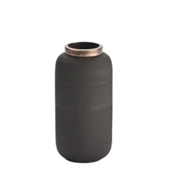 Vase Metall strukturiert schwarz 18 cm