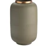 Vase Metall strukturiert olive 40 cm
