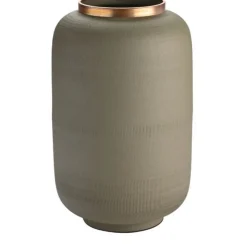 Vase Metall strukturiert olive 40 cm