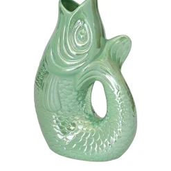 Vase Monsieur Claude Grün schimmernd Groß