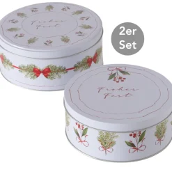 Vorratsdose Mistelzweige 2er-Set weiß