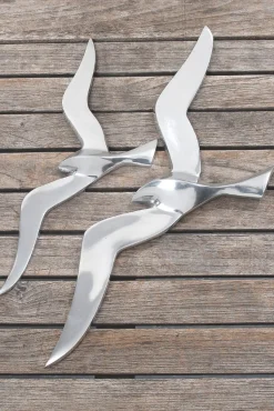 Wand-Deko Möwe Aluminium groß