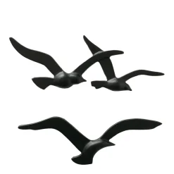 Wandobjekt Möwen 2er Set Schwarz