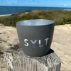Windlicht im exklusiven Sylt Design Dunkelgrau Mittel
