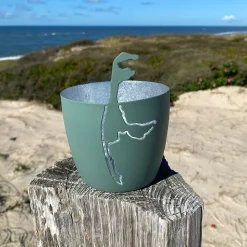 Windlicht im exklusiven Sylt Design Insel Grün Mittel