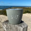 Windlicht im exklusiven Sylt Design Konfetti Hellgrau Mittel