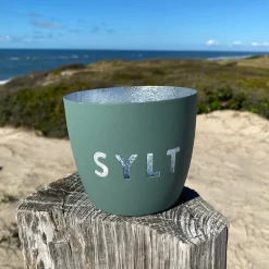 Windlicht im exklusiven Sylt Design Grün Mittel