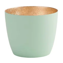 Windlicht Madras aqua-goldfarben mittel