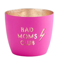 Windlicht Madras Bad Moms Club neonpink-goldfarben mittel