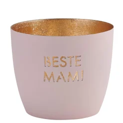 Windlicht Madras Beste Mami pastellrosa-goldfarben mittel