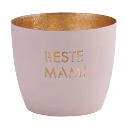 Windlicht Madras Beste Mami pastellrosa-goldfarben mittel