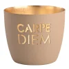 Windlicht Madras Carpe Diem sandstone-goldfarben