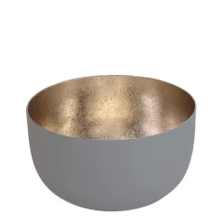 Windlicht Madras coolgrey-goldfarben klein