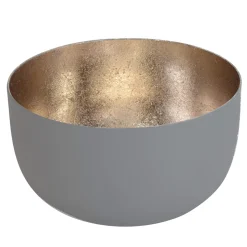 Windlicht Madras coolgrey-goldfarben klein