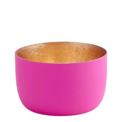 Windlicht Madras neonpink-goldfarben klein