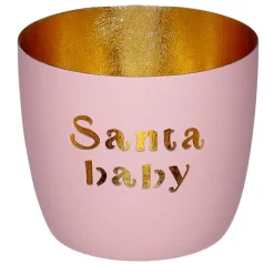 Windlicht Madras Santa baby rosa-goldfarben