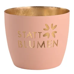 Windlicht Madras Statt Blumen pastellrosa-goldfarben