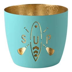 Windlicht Madras SUP türkis-goldfarben mittel