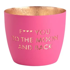 Windlicht Madras To the Moon pink-goldfarben mittel