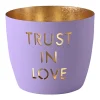 Windlicht Madras Trust in love lila-goldfarben mittel