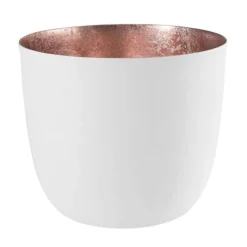 Windlicht Madras weiß-roségoldfarben mittel