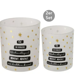 Windlicht Oh du Fröhliche 2er-Set